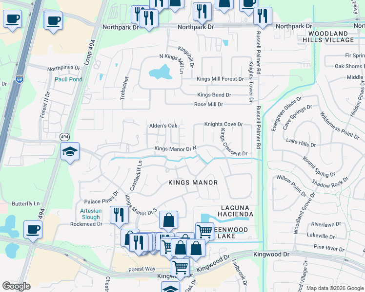 map of restaurants, bars, coffee shops, grocery stores, and more near 26892 Wellington Court in Montgomery County