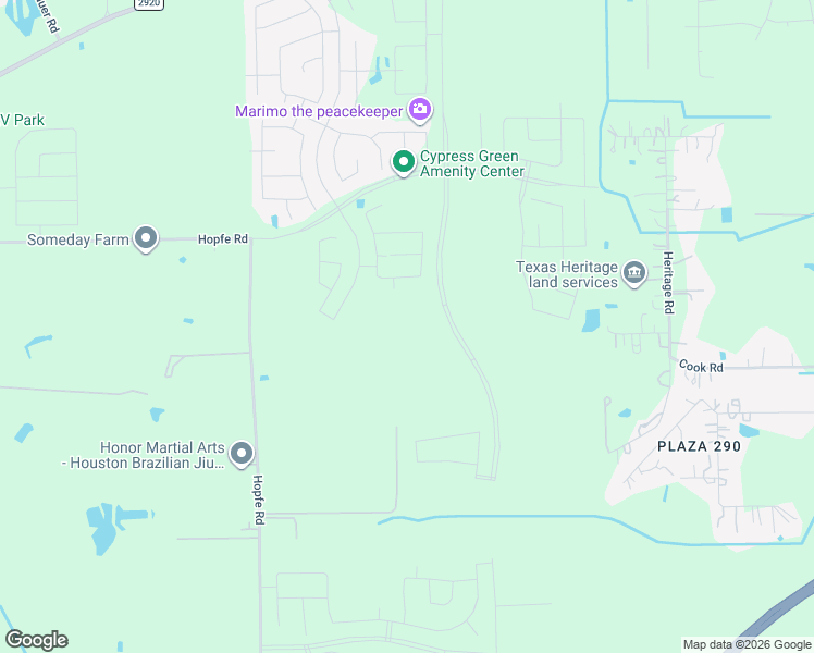 map of restaurants, bars, coffee shops, grocery stores, and more near 22235 Hopfe Road in Tomball