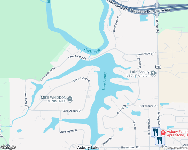 map of restaurants, bars, coffee shops, grocery stores, and more near 1007 Haynes Court in Green Cove Springs
