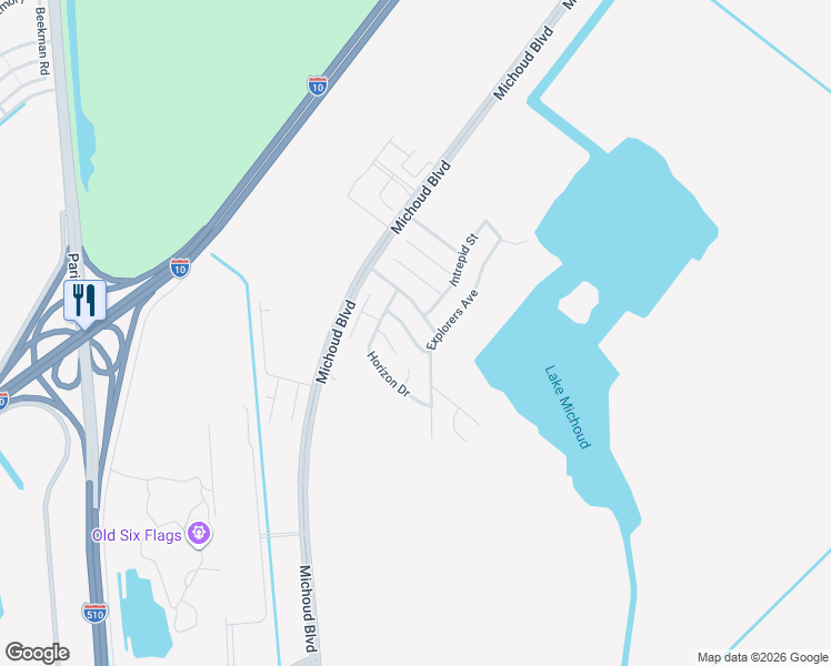 map of restaurants, bars, coffee shops, grocery stores, and more near 7427 Wayfarer Street in New Orleans