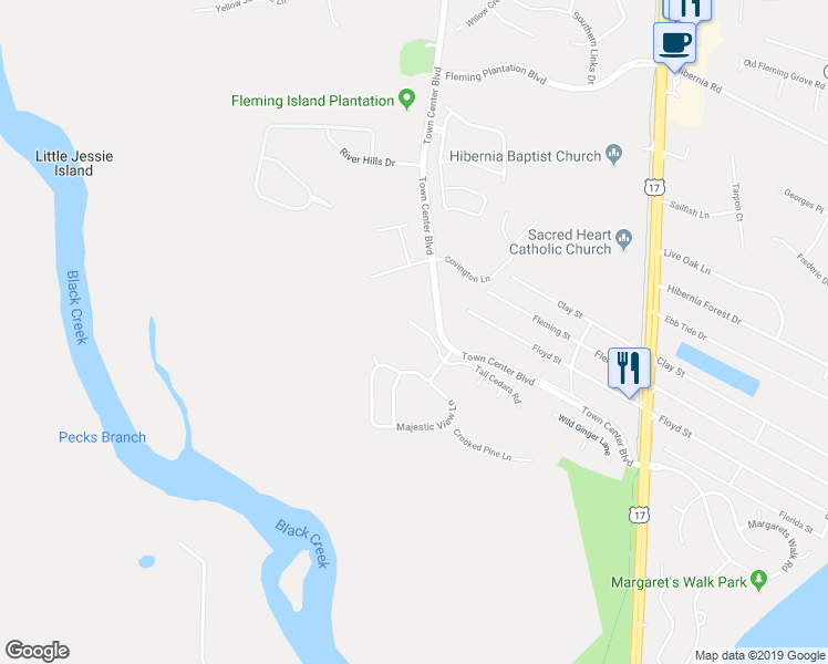 map of restaurants, bars, coffee shops, grocery stores, and more near 2509 Tall Cedars Rd in Orange Park