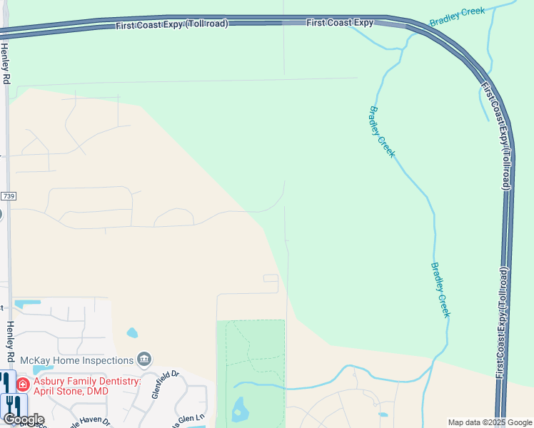 map of restaurants, bars, coffee shops, grocery stores, and more near Unnamed Road in Green Cove Springs