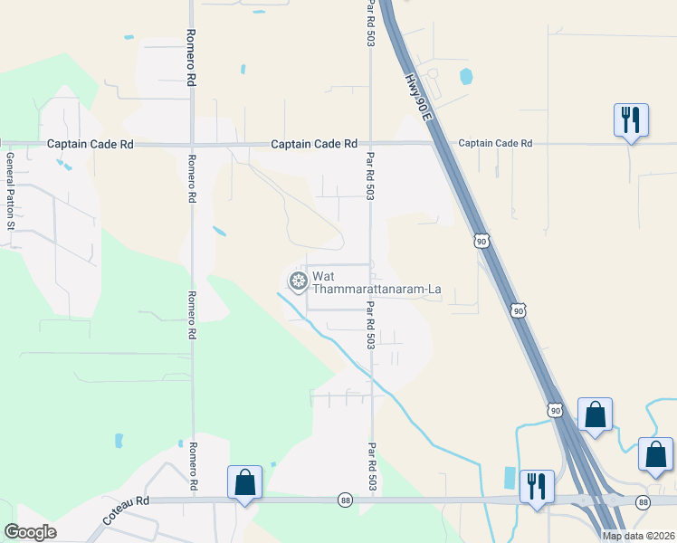 map of restaurants, bars, coffee shops, grocery stores, and more near 3013-3017 Vientiane Street in Broussard