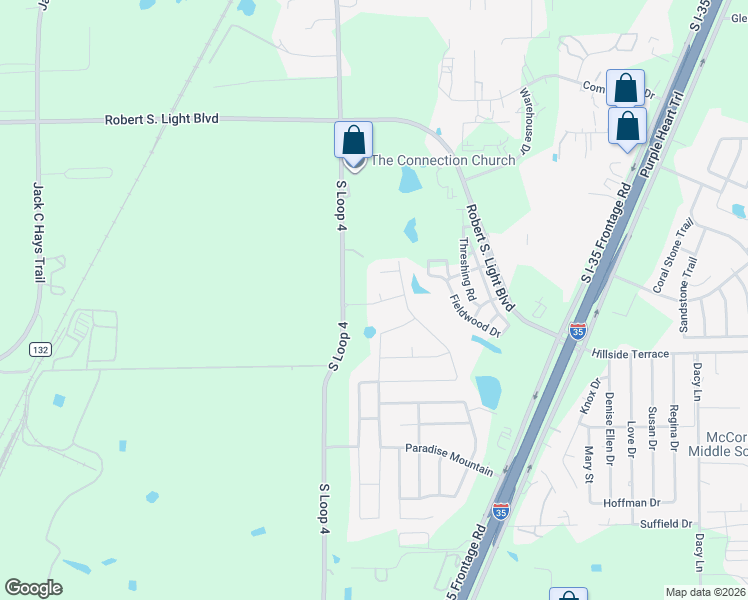 map of restaurants, bars, coffee shops, grocery stores, and more near 206 Clear Water Path in Buda