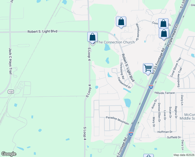 map of restaurants, bars, coffee shops, grocery stores, and more near 109 Wake Grove in Buda