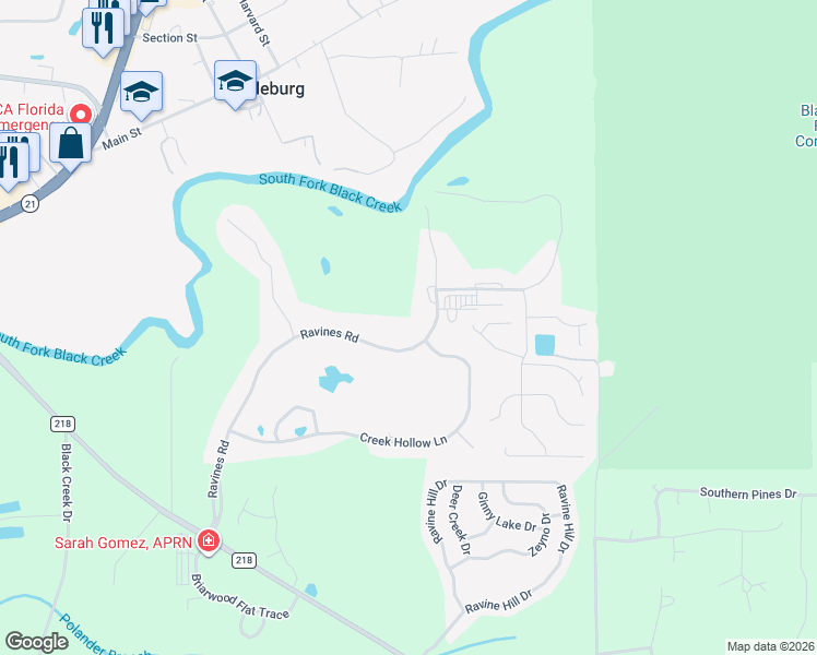 map of restaurants, bars, coffee shops, grocery stores, and more near 2892 Ravines Road in Middleburg