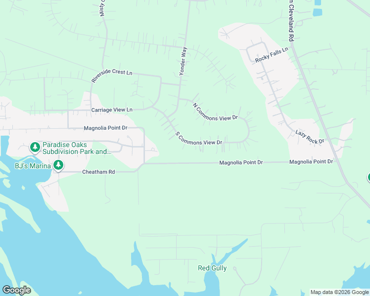 map of restaurants, bars, coffee shops, grocery stores, and more near 1026 South Commons View Drive in Huffman