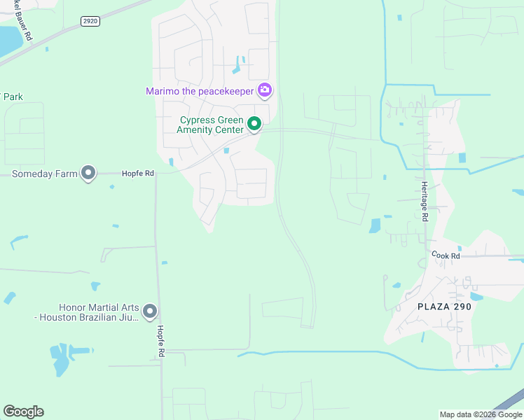 map of restaurants, bars, coffee shops, grocery stores, and more near 22235 Hopfe Road in Tomball