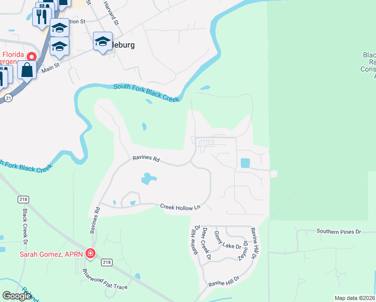 map of restaurants, bars, coffee shops, grocery stores, and more near 2932 Ravines Road in Middleburg