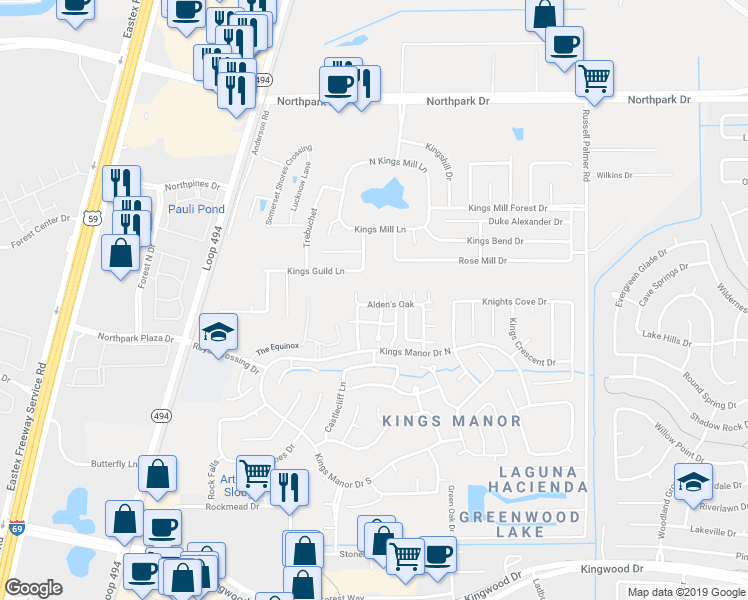 map of restaurants, bars, coffee shops, grocery stores, and more near 21010 Alden's Oak in Montgomery County