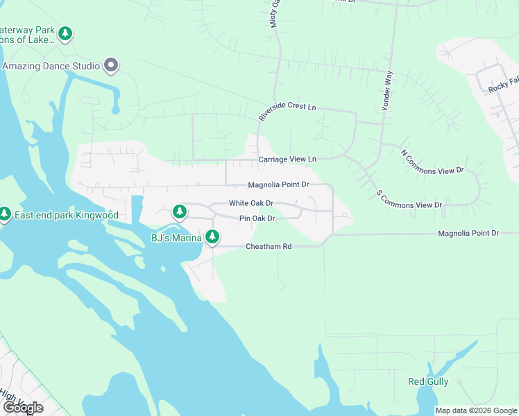 map of restaurants, bars, coffee shops, grocery stores, and more near 515 White Oak Drive in Huffman