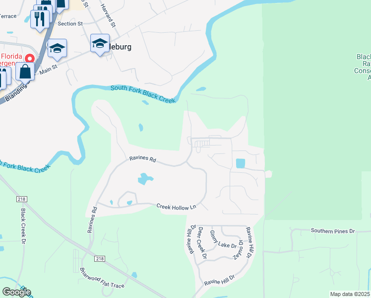 map of restaurants, bars, coffee shops, grocery stores, and more near 2932 Ravines Road in Middleburg