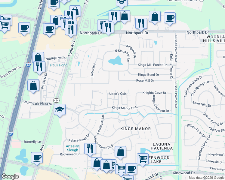 map of restaurants, bars, coffee shops, grocery stores, and more near 21016 Alden's Oak in Montgomery County