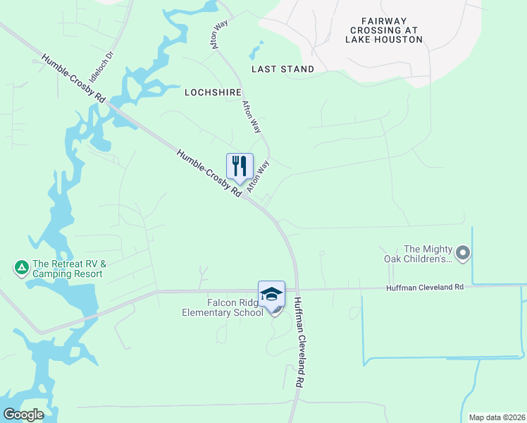 map of restaurants, bars, coffee shops, grocery stores, and more near 26925 Farm to Market 2100 in Huffman