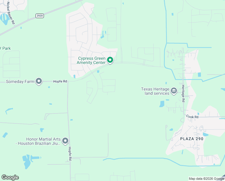 map of restaurants, bars, coffee shops, grocery stores, and more near 22235 Hopfe Road in Tomball