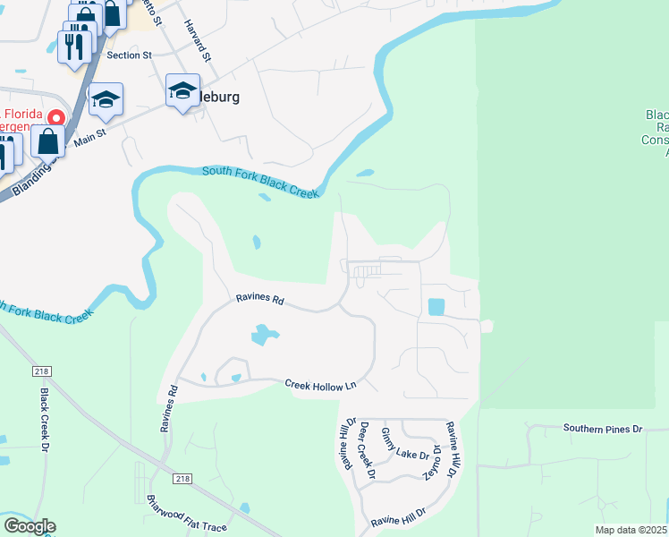 map of restaurants, bars, coffee shops, grocery stores, and more near 2930 Ravines Road in Middleburg