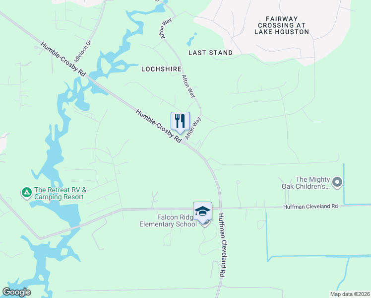 map of restaurants, bars, coffee shops, grocery stores, and more near 26925 Farm to Market 2100 in Huffman