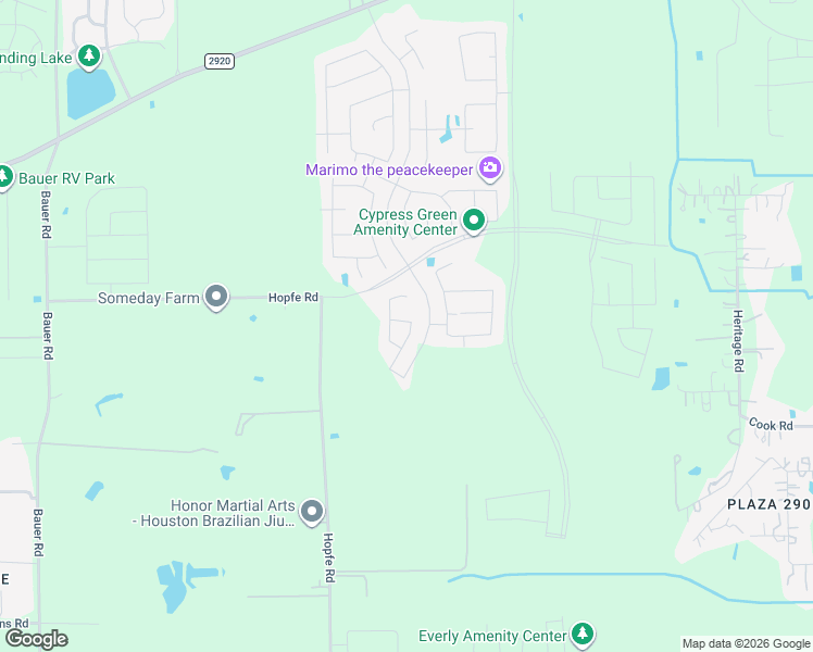 map of restaurants, bars, coffee shops, grocery stores, and more near 19494-19998 Hopfe Road in Hockley