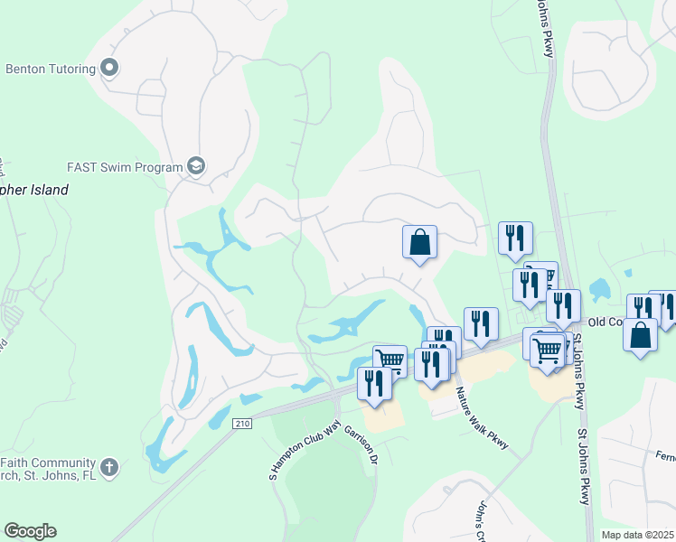 map of restaurants, bars, coffee shops, grocery stores, and more near 3605 Crow Court in Jacksonville