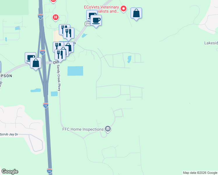 map of restaurants, bars, coffee shops, grocery stores, and more near 222 Linda Lake Lane in St. Augustine