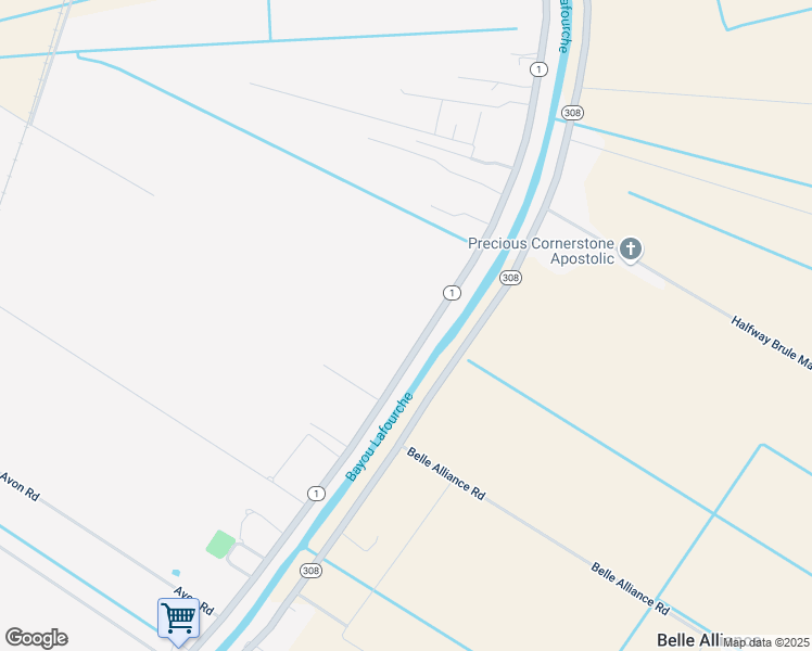 map of restaurants, bars, coffee shops, grocery stores, and more near 7343 Louisiana 1 in Donaldsonville