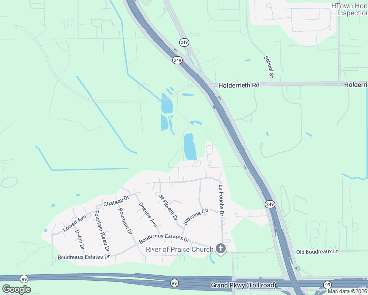 map of restaurants, bars, coffee shops, grocery stores, and more near 27203 Texas 249 in Tomball