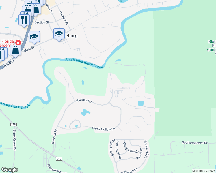 map of restaurants, bars, coffee shops, grocery stores, and more near 2948 Ravines Road in Middleburg