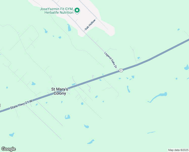 map of restaurants, bars, coffee shops, grocery stores, and more near 2434 Texas 21 in Dale
