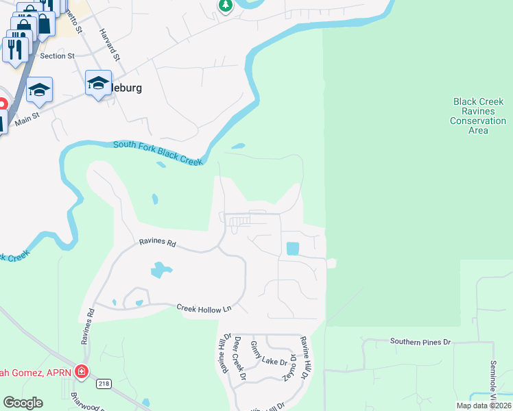 map of restaurants, bars, coffee shops, grocery stores, and more near 3168 Ravines Road in Middleburg