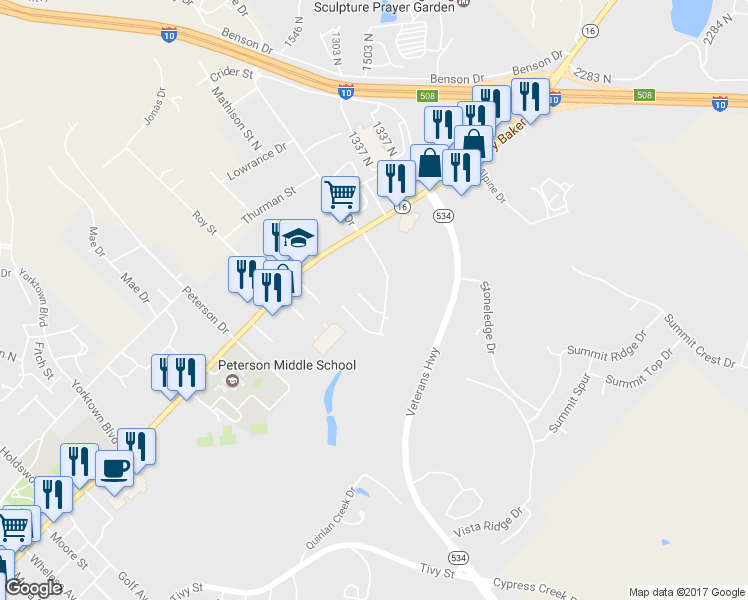 map of restaurants, bars, coffee shops, grocery stores, and more near 810 Lloyd Drive in Kerrville