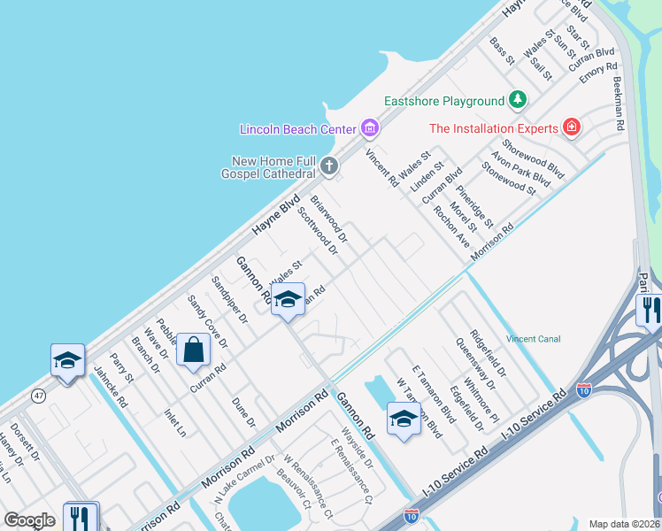 map of restaurants, bars, coffee shops, grocery stores, and more near 7719 Reindeer Street in New Orleans