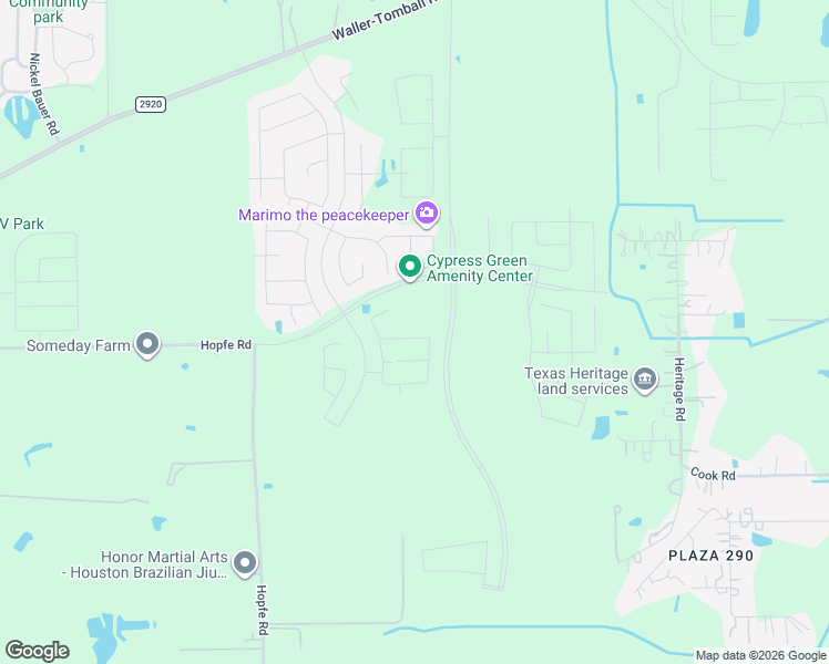 map of restaurants, bars, coffee shops, grocery stores, and more near 22235 Hopfe Road in Tomball