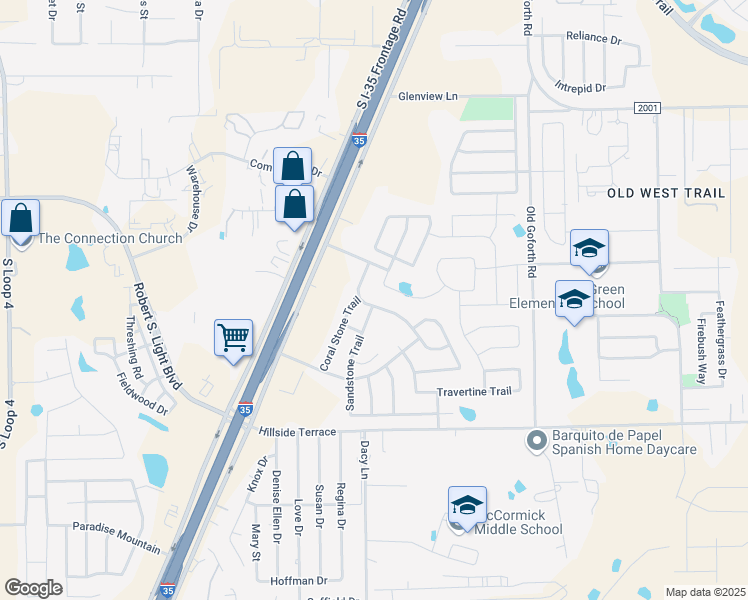 map of restaurants, bars, coffee shops, grocery stores, and more near 342 Red Morganite Trail in Buda