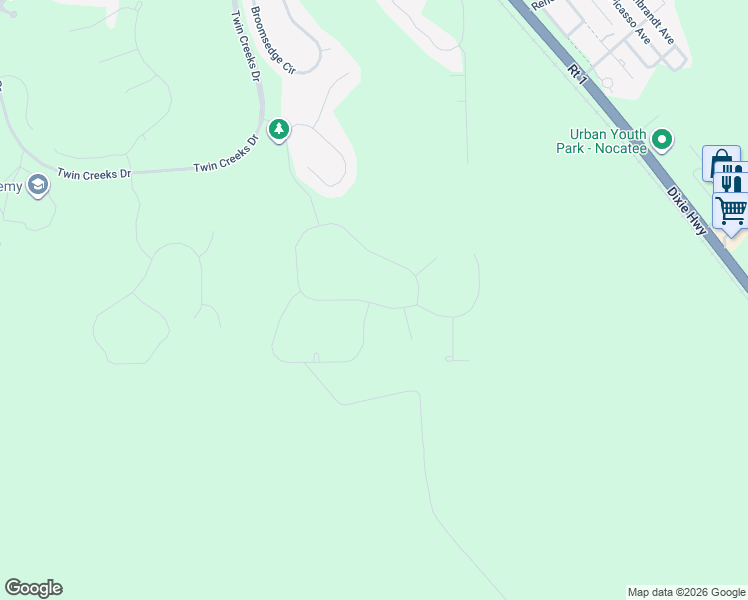 map of restaurants, bars, coffee shops, grocery stores, and more near Unnamed Road in Saint Augustine