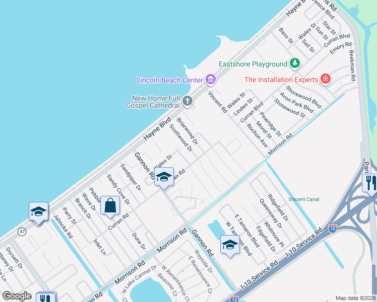 map of restaurants, bars, coffee shops, grocery stores, and more near 7719 Reindeer Street in New Orleans