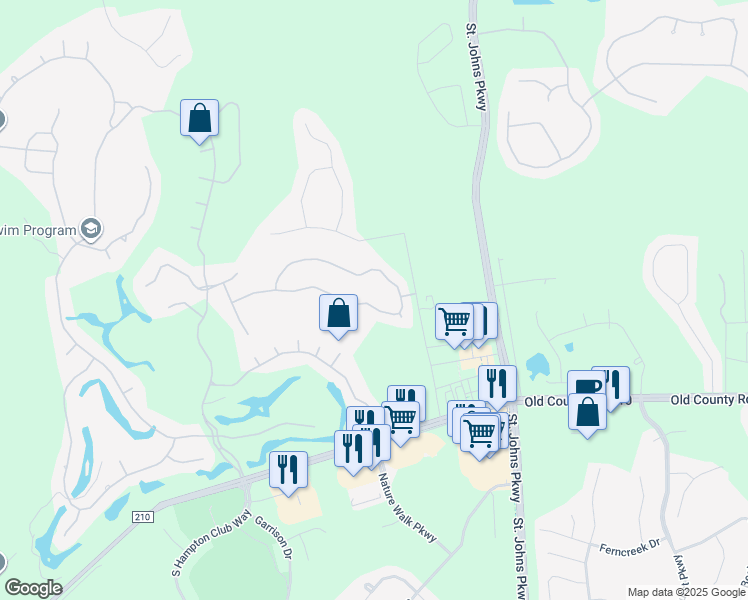 map of restaurants, bars, coffee shops, grocery stores, and more near 4424 Comanche Trail Boulevard in Jacksonville