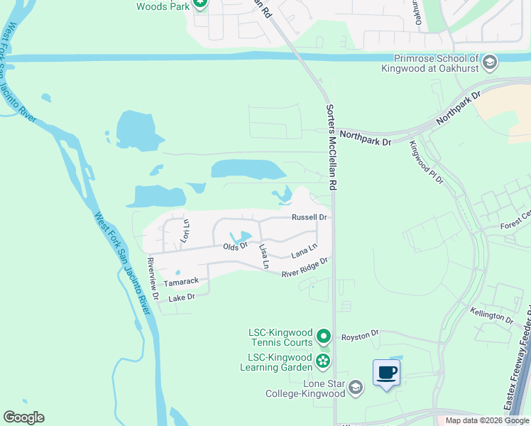 map of restaurants, bars, coffee shops, grocery stores, and more near 20260 Russell Drive in Porter
