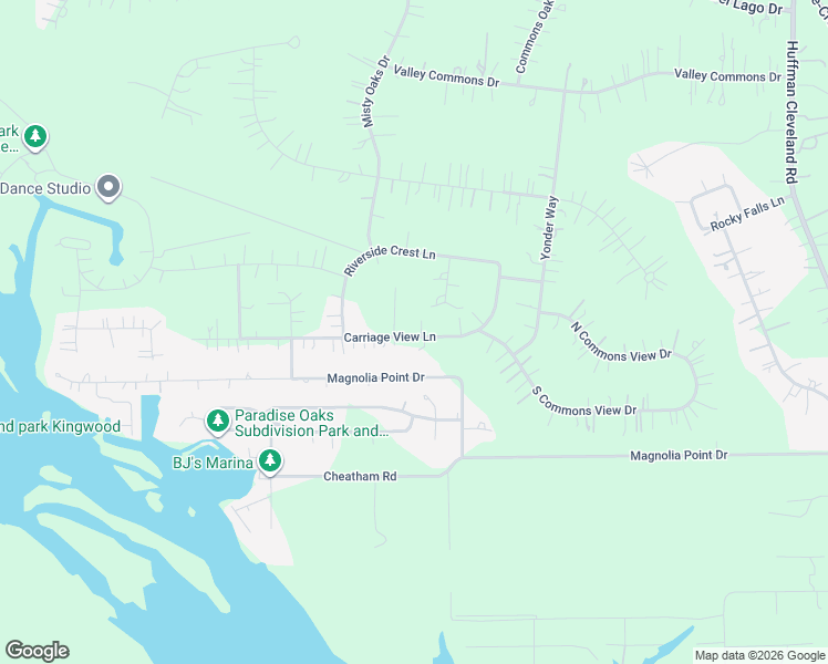 map of restaurants, bars, coffee shops, grocery stores, and more near 28510 Tallow Rock Lane in Huffman