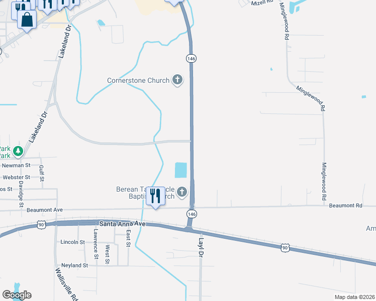 map of restaurants, bars, coffee shops, grocery stores, and more near 3439 Beaumont Avenue in Liberty