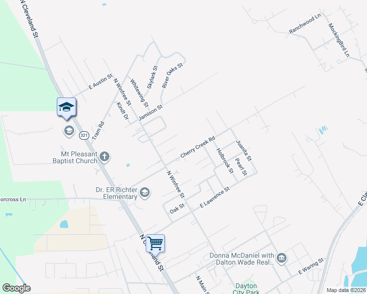 map of restaurants, bars, coffee shops, grocery stores, and more near 318 Cherry Creek Road in Dayton