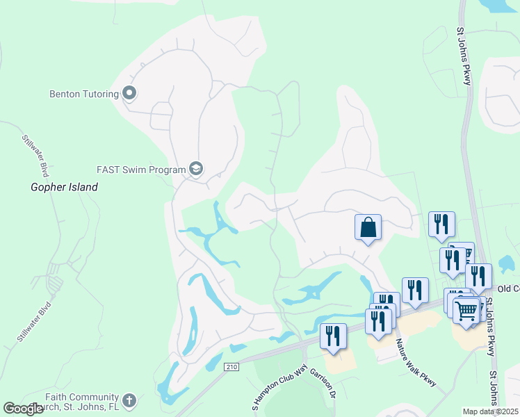 map of restaurants, bars, coffee shops, grocery stores, and more near 4616 Pecos Court in Jacksonville