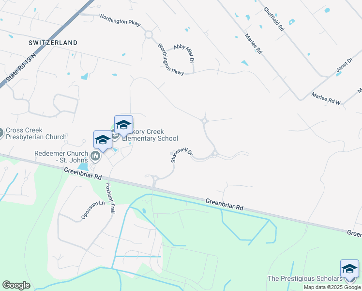 map of restaurants, bars, coffee shops, grocery stores, and more near 263 Stonewell Drive in Fruit Cove