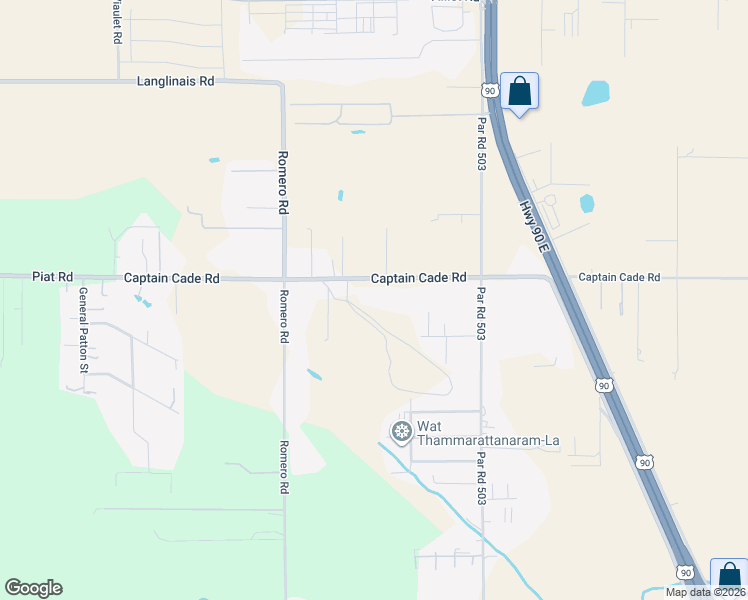 map of restaurants, bars, coffee shops, grocery stores, and more near 3301 Captain Cade Road in Broussard