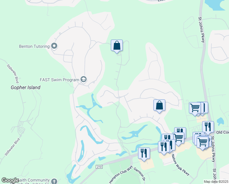 map of restaurants, bars, coffee shops, grocery stores, and more near 4616 Pecos Court in Jacksonville
