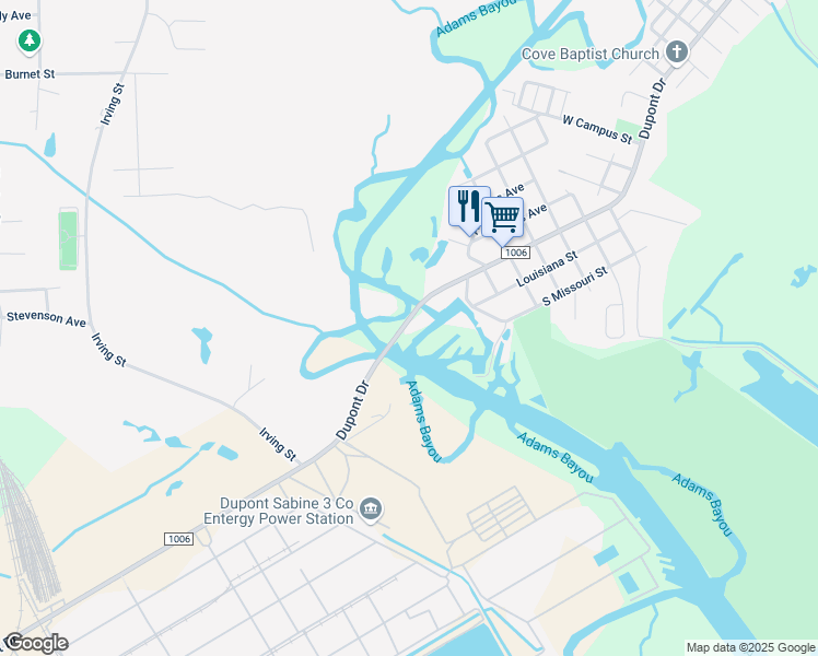 map of restaurants, bars, coffee shops, grocery stores, and more near 2100 Dupont Drive in Orange