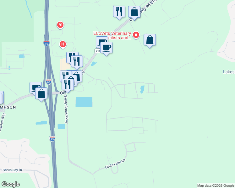 map of restaurants, bars, coffee shops, grocery stores, and more near 9915 Ce Wilson Road in St. Augustine