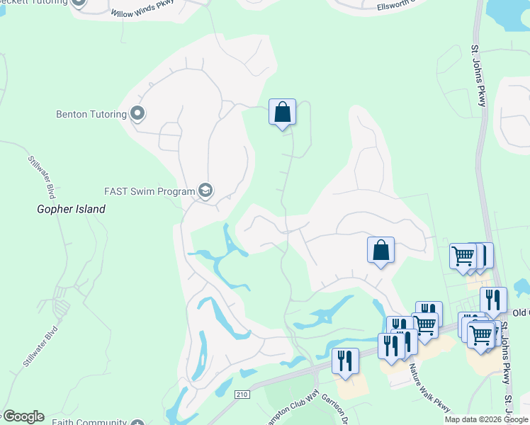 map of restaurants, bars, coffee shops, grocery stores, and more near 4616 Pecos Court in Jacksonville