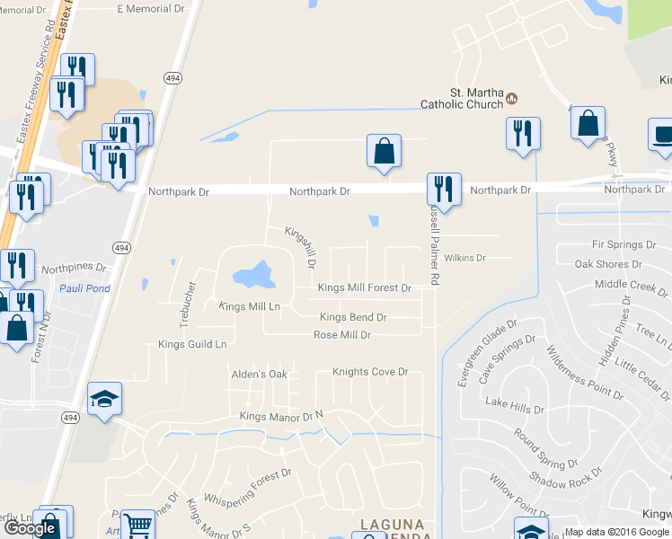 map of restaurants, bars, coffee shops, grocery stores, and more near 26025 Castle Meadow Lane in Montgomery County