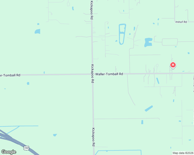 map of restaurants, bars, coffee shops, grocery stores, and more near 19526-19998 Kickapoo Road in Waller