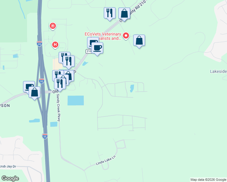 map of restaurants, bars, coffee shops, grocery stores, and more near 9755 Ce Wilson Road in St. Augustine